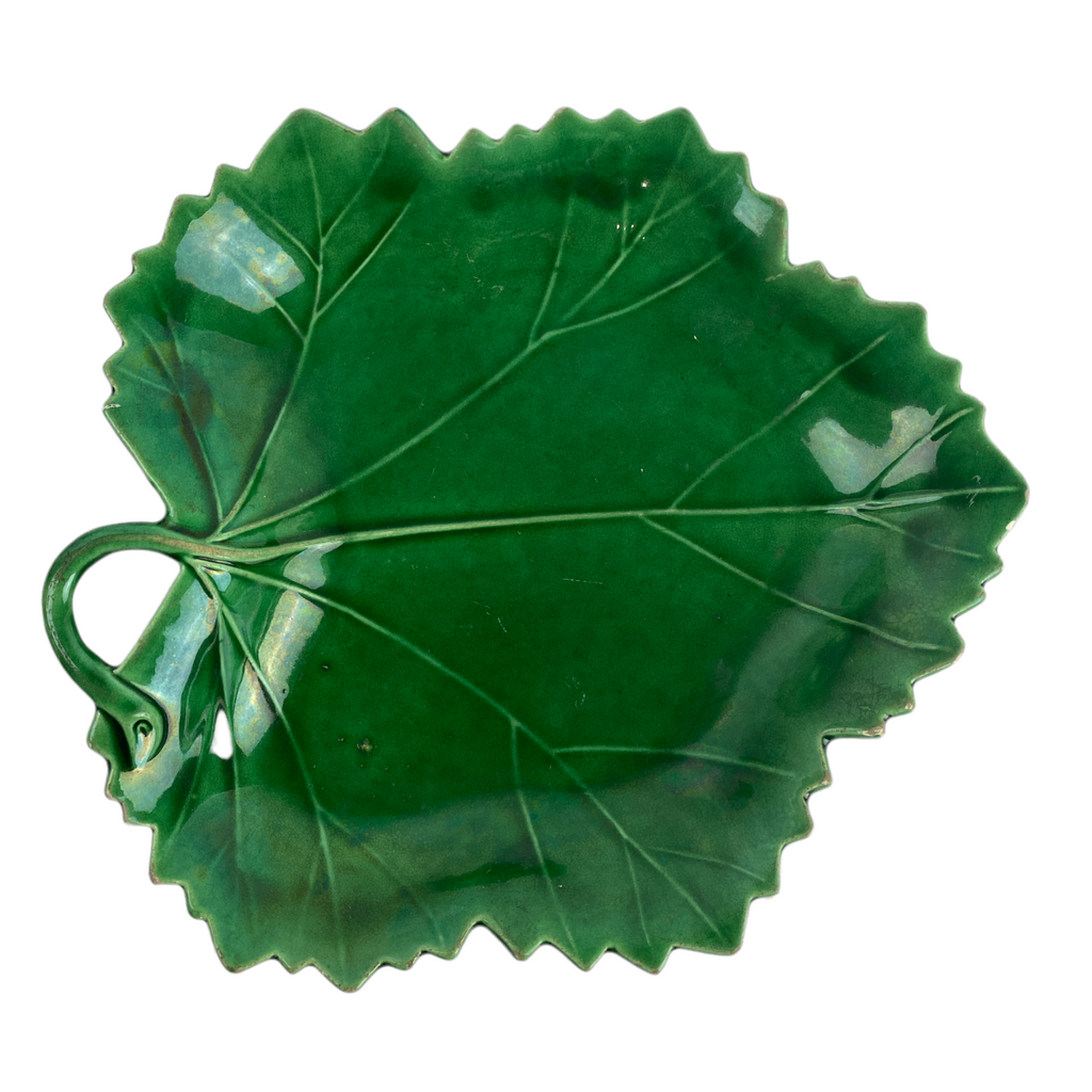 English Majolica Leaf Plate